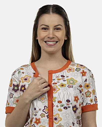 Pijama Feminino Adulto Manga Curta e Short