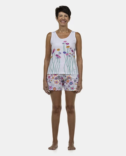 Pijama Feminino Adulto Regata e Bermuda