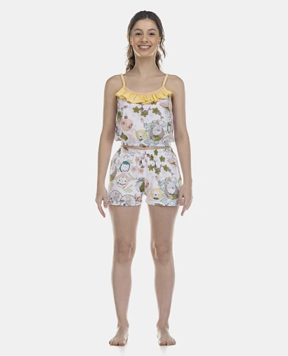 Pijama Feminino Adulto Alça e Short