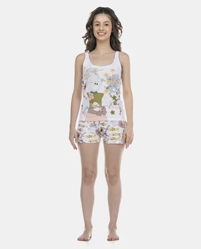 Pijama Feminino Adulto Regata e Short