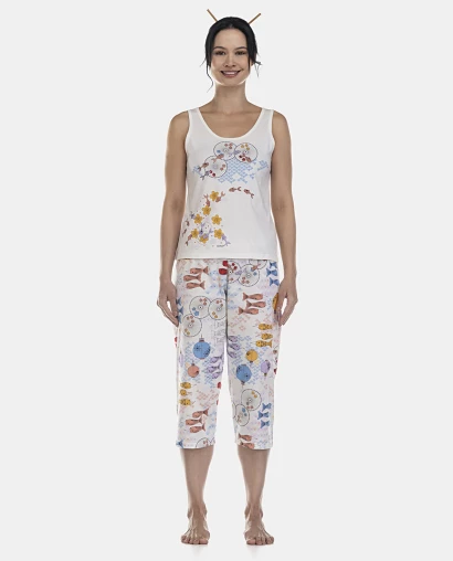 Pijama Feminino Adulto Regata e Corsário