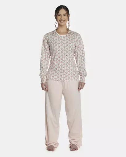 Pijama Feminino Adulto Manga Longa e Calça