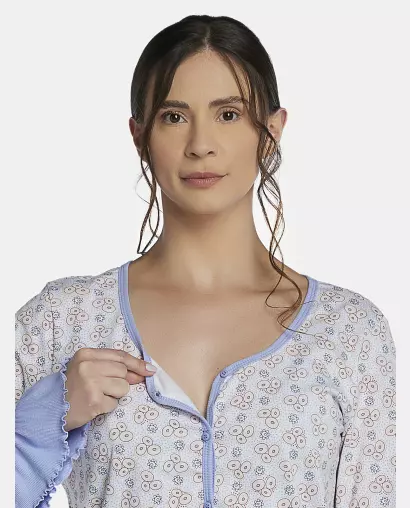 Pijama Feminino Adulto Manga Longa e Calça