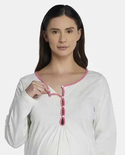 Pijama Feminino Adulto Gestante Manga Longa e Calça