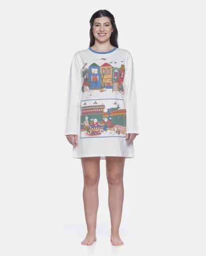 Camisão Feminino Adulto Manga Longa