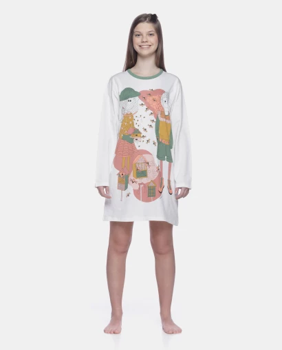 Camisão Feminino Adulto Manga Longa