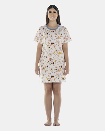 Camisão Feminino Adulto Manga Curta