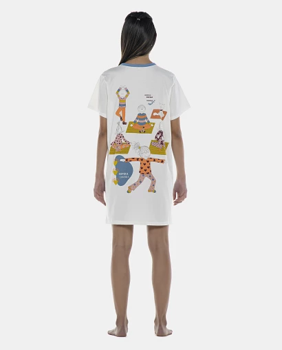 Camisão Feminino Adulto Manga Curta