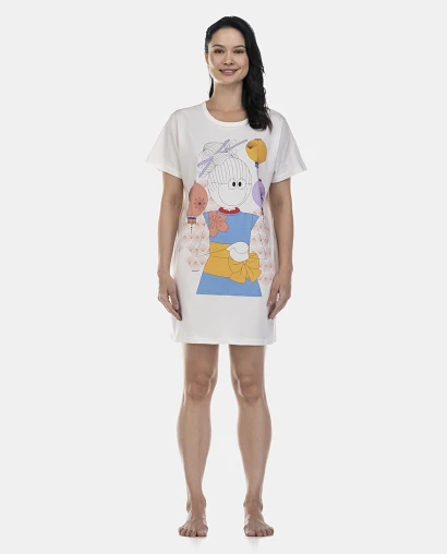 Camisão Feminino Adulto Manga Curta