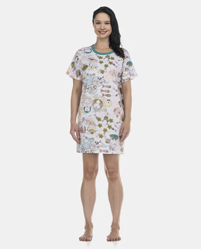 Camisão Feminino Adulto Manga Curta