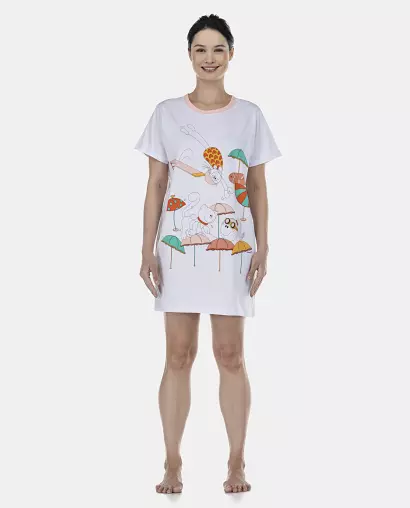 Camisão Feminino Adulto Manga Curta