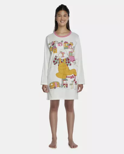 Camisão Feminino Adulto Manga Longa