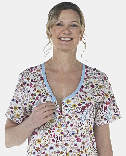 Camisola Feminina Adulto Manga Curta Aberta