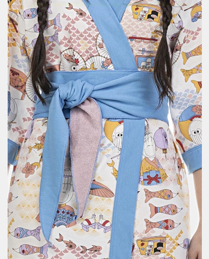 Robe Feminino Adulto Manga Curta