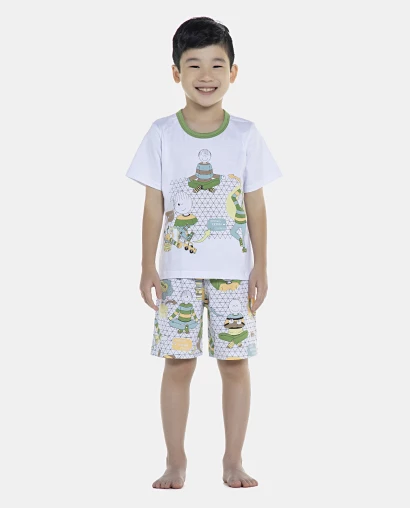Pijama Masculino Kids Manga Curta e Bermuda