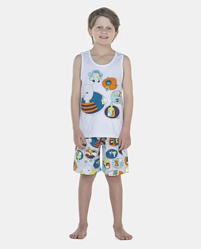 Pijama Masculino Kids  Regata e Bermuda