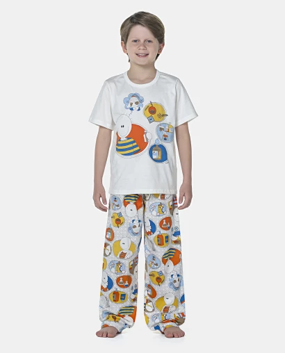Pijama Masculino Kids Manga Curta e Calça