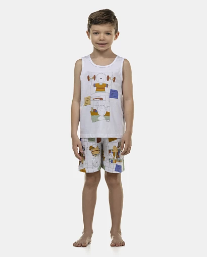 Pijama Masculino Kids  Regata e Bermuda