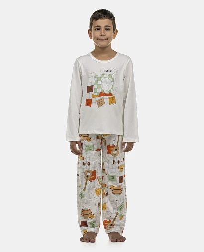 Pijama Masculino Kids Longa Curta e Calça