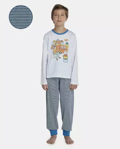 Pijama Masculino Kids Manga Longa e Calça