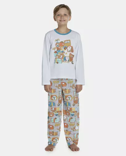 Pijama Masculino Kids Manga Longa e Calça