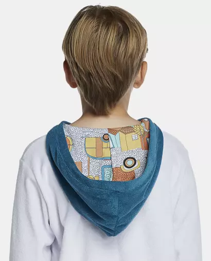 Roupão Masculino Kids Manga Longa Fechado Com Capuz Atoalhado