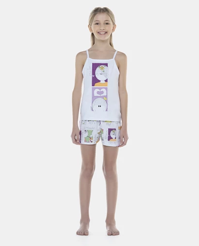 Pijama Feminino Kids Alça e Short