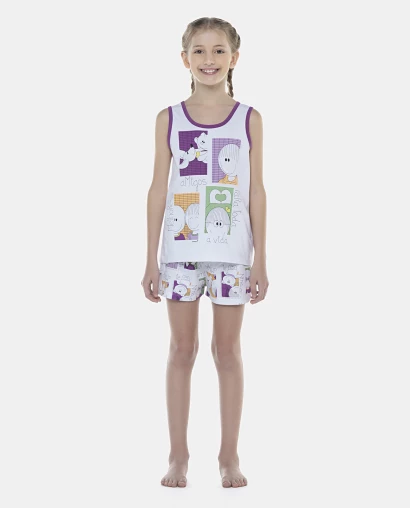 Pijama Feminino Kids Regata e Short