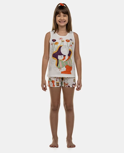 Pijama Feminino Kids Regata e Short