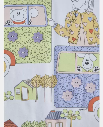 Pijama Feminino Kids Manga Longa e Calça