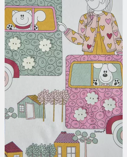 Pijama Feminino Kids Manga Longa e Calça