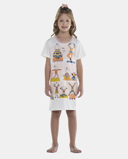 Camisão Feminino Kids Manga Curta