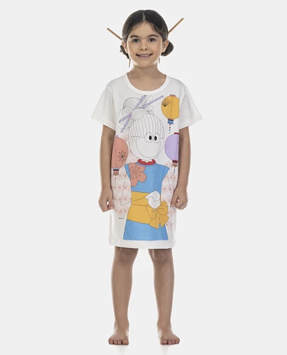 Camisão Feminino Kids Manga Curta