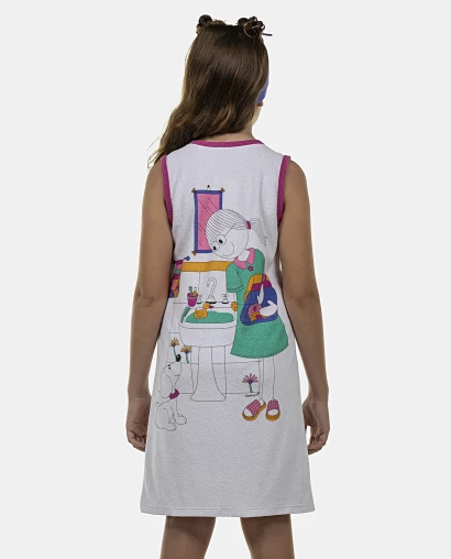 Roupão Feminino Kids Regata Zíper Atoalhado