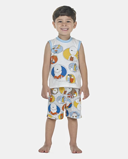 Pijama Masculino Baby Regata Machão e Bermuda
