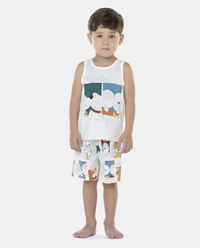 Pijama Masculino Baby Regata e Bermuda