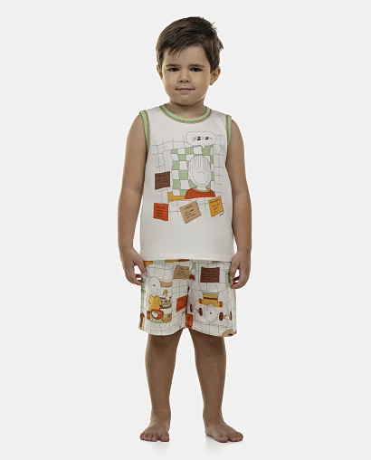 Pijama Masculino Baby Regata Machão e Bermuda