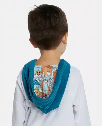 Roupão Masculino Baby Manga Longa Fechado Com Capuz Atoalhado