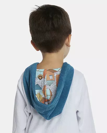 Roupão Masculino Baby Manga Longa Fechado Com Capuz Atoalhado