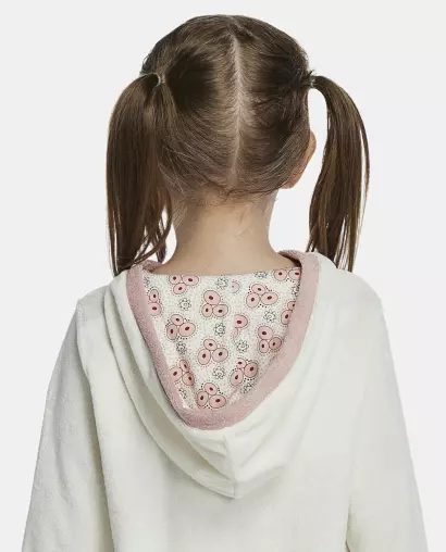 Roupão Feminino Baby Manga Longa Fechado Com Capuz Atoalhado