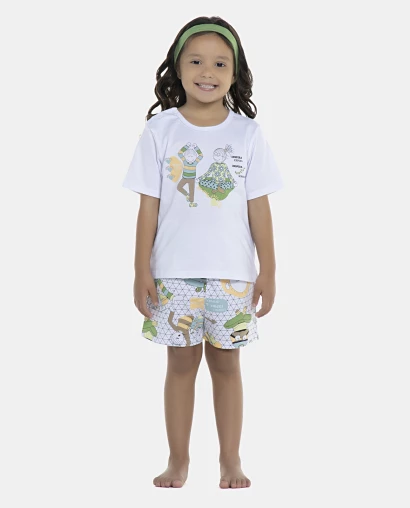 Pijama Baby Manga Curta e Short Unissex