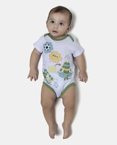 Kit Body Masculino Bebe Manga Curta