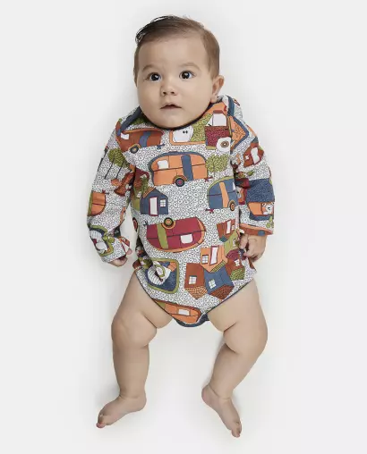 Kit Body Bebe Manga Longa Masculino