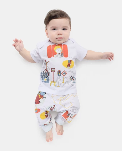 Loja Online Sonhart | Kit Mijão Longo Bebê Menino Estamapado