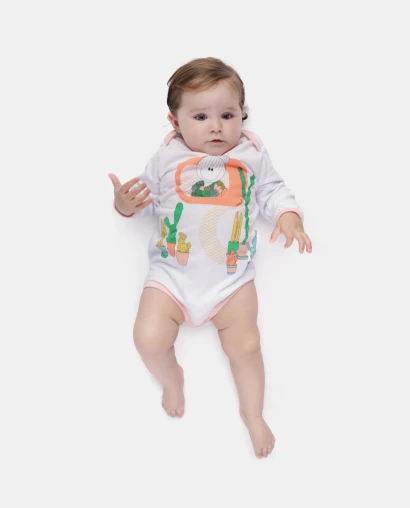 Kit Body Feminino Bebe Manga Longa