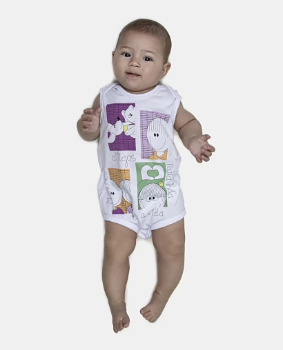 Kit Body Feminino Bebe Sem Mangas 