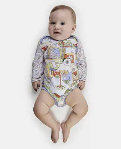 Kit Body Bebe Manga Longa Feminino