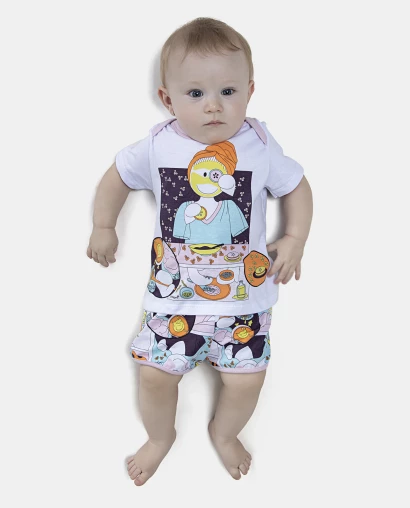 Kit Pagão Feminino Bebe Manga Curta