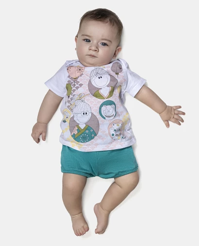 Kit Pagão Feminino Bebê Manga Curta