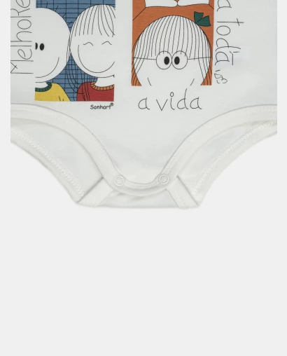 Body Bebe Manga Curta Unissex 